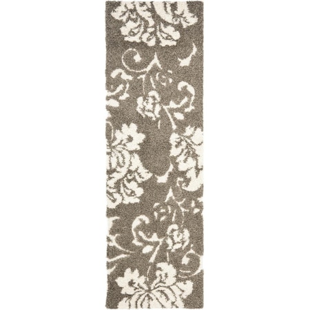 Safavieh Shag Power Loomed Runner RugSmoke & Beige 2 ft.-3 in. x 9 ft. SG458-7913-29